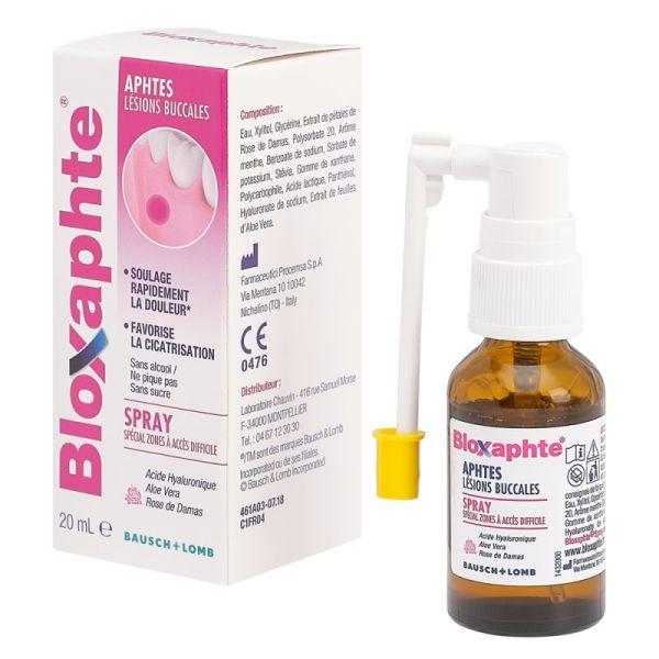 Bausch & Lomb Bloxaphte spray aphtes lésions buccales 20ml