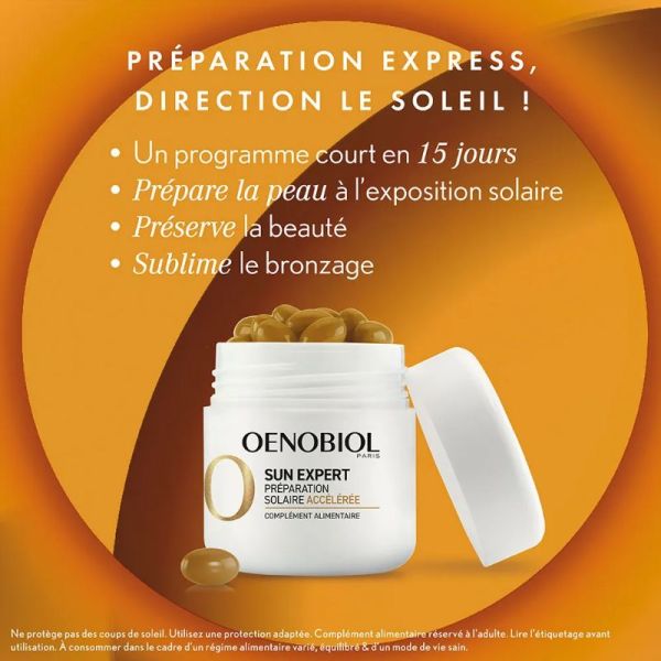 Oenobiol Sun Expert préparation solaire accélérée 2x15 capsules