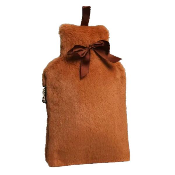 Calindoo Bouillotte à eau avec housse marron bouillotte de 2 litre