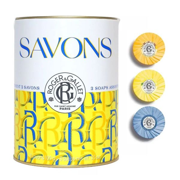 Roger & Gallet coffret savons bienfaisants Cédrat, Bois d'orange, Bois de santal 3 x100g