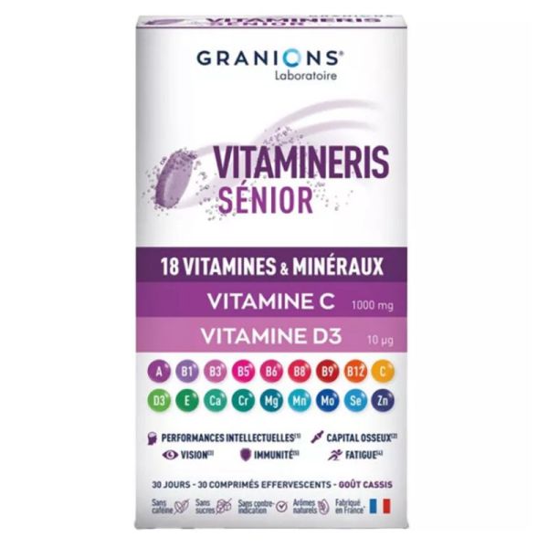Granions Vitamineris Senior 1000mg Vitamine C 30 comprimés