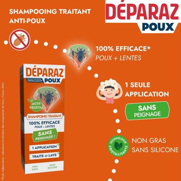 Deparaz poux shampoing traitant 150ml