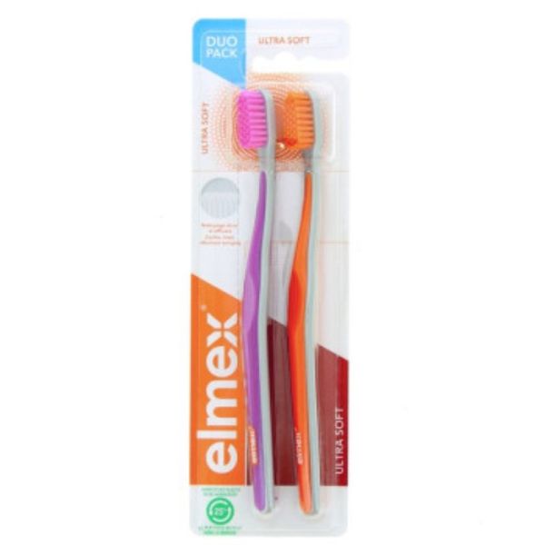 Elmex Ultra Soft 2 Brosses à Dents Ultra Souple violet orange