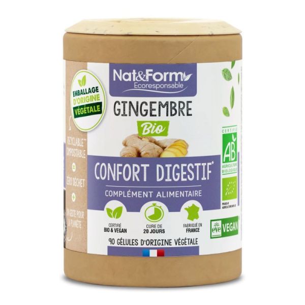 Nat&Form Écoresponsable Gingembre Bio 90 gélules