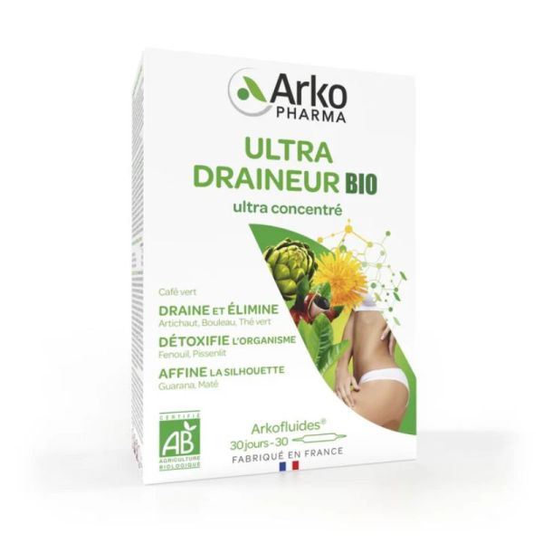 Arkofluides ultra draineur Bio 30 ampoules