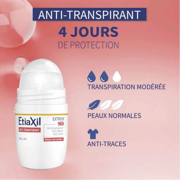 Etiaxil anti-transpirant Extrême 96H roll-on  2x50ml