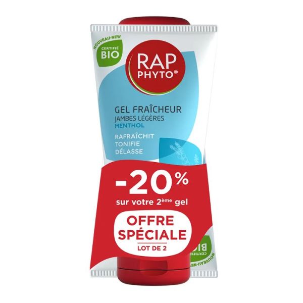 Rap Phyto Gel fraîcheur Menthol Bio jambes légères 2 x 150ml