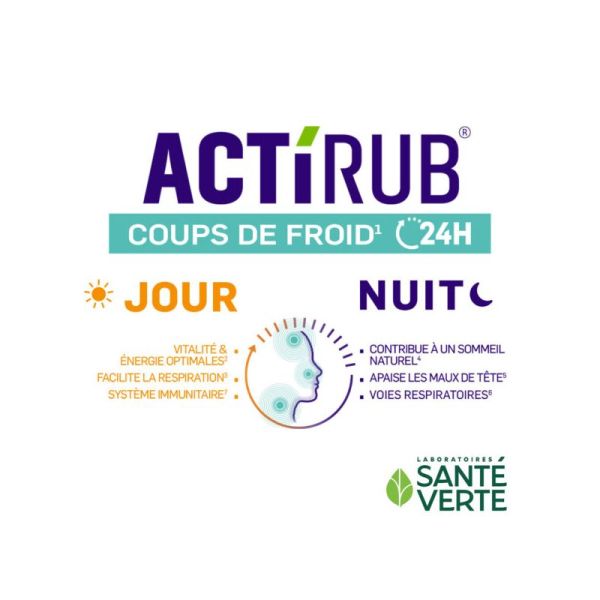 Sante Verte ActiRub coups de froid jour et nuit 15 comprimés sécables
