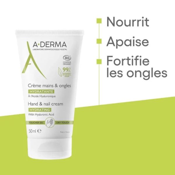 A-Derma crème mains et ongles hydratante bio 50ml