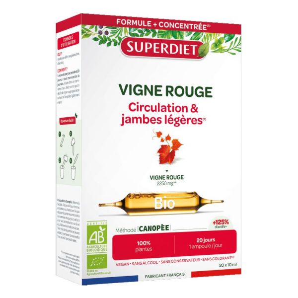 Superdiet Vigne Rouge bio 20 ampoules