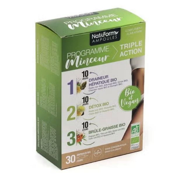 Nat&Form Ampoule Programme minceur Bio 30 ampoules