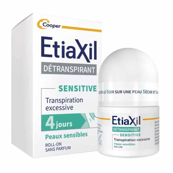 Etiaxil détranspirant déodorant Roll-On Sensitive 4 jours peaux sensibles 2x15ml