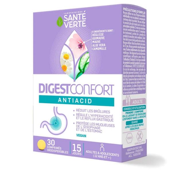 Santé Verte DigestConfort antiacid 30 comprimés orodispersibles