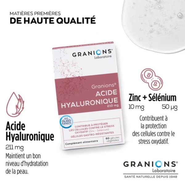 Granions acide hyaluronique 60 gélules végétales