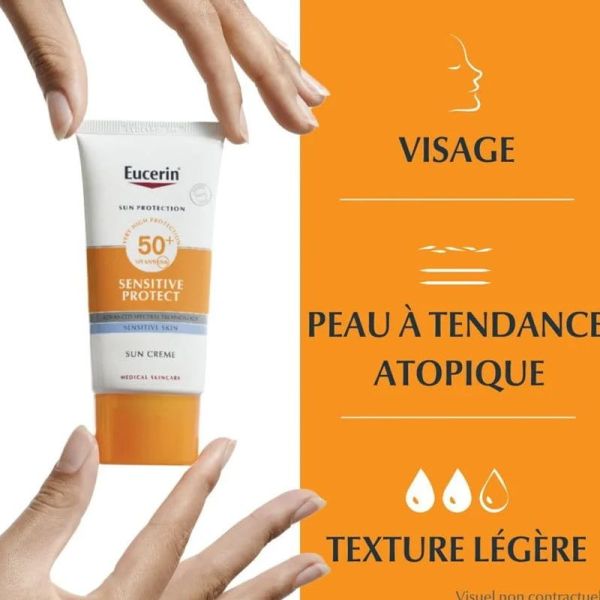 Eucerin Sun Protection Sensitive Protect crème très haute protection SPF50+ visage 50ml