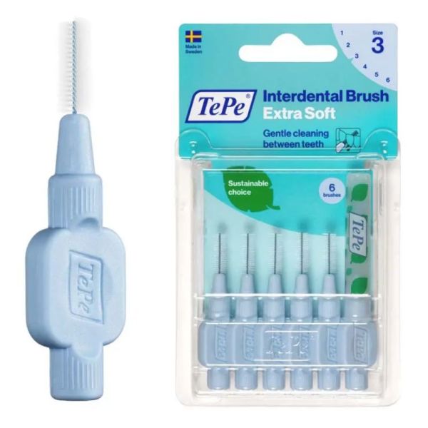 TePe brossettes interdentaires extra souples taille 3 0,6 mm 6 unités