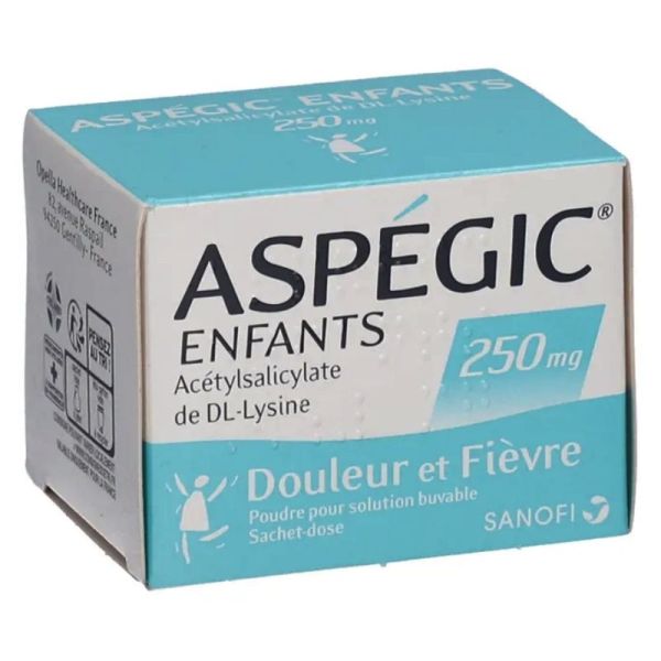 Aspegic 250mg 20 sachets enfants et adolescents