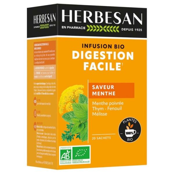 Herbesan Infusion Digestion Facile Bio 20 Sachets