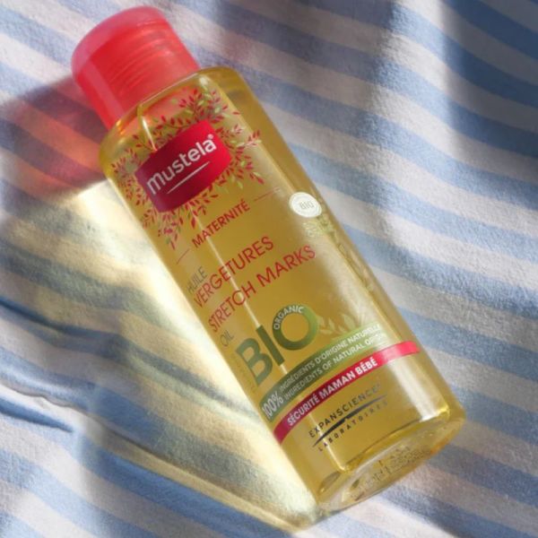 Mustela Maternité huile vergetures sans parfum bio 105ml