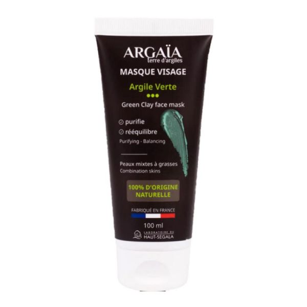 Argaia masque visage argile Verte 100ml