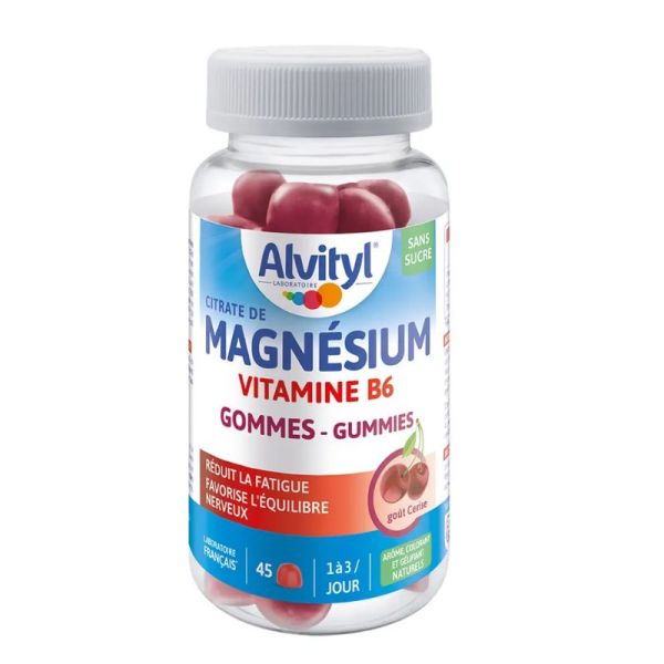 Alvityl Magnésium Vitamine B6 Cerise 45 Gummies