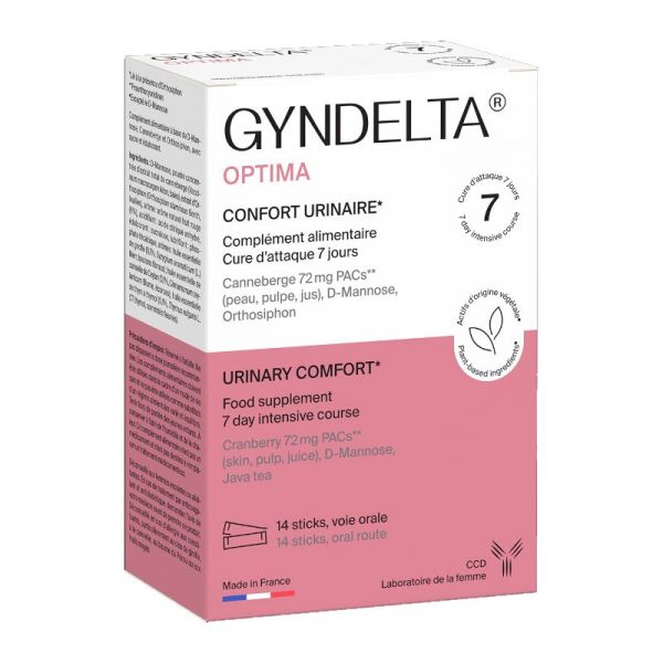 CCD Gyndelta Optima confort urinaire x14 Sticks