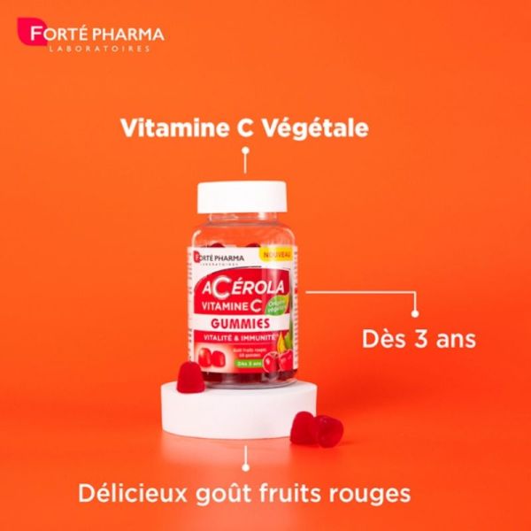 Forté Pharma Acerola Vitamine C vitalité et immunité 60 gummies