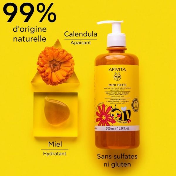 Apivita Mini Bees gel lavant doux corps et cheveux enfants 500ml