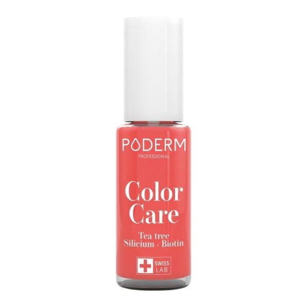 Poderm Color care vernis à ongles soin tea tree Rose Corail 8ml