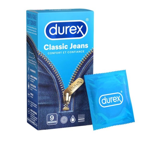 Durex Classic Jeans 9 préservatifs lubrifiés