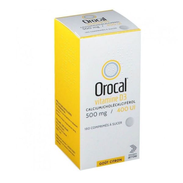 Orocal D3 500 mg 400 UI 180 comprimé à sucer