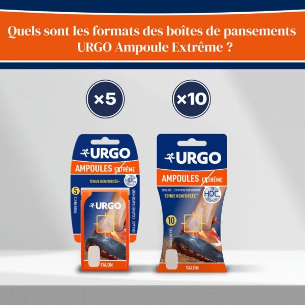 Urgo pansements ampoules extrême talon 6.8x4.2cm x 5 pansements