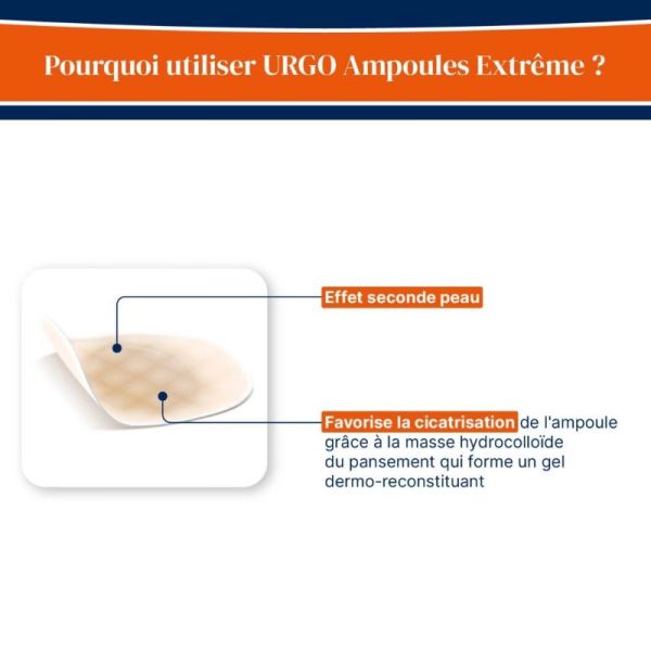 Urgo pansements ampoules extrême talon 6.8x4.2cm x 5 pansements