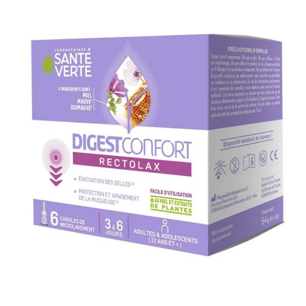 Sante Verte DIgestConfort Rectolax adulte 6 canules de 9g