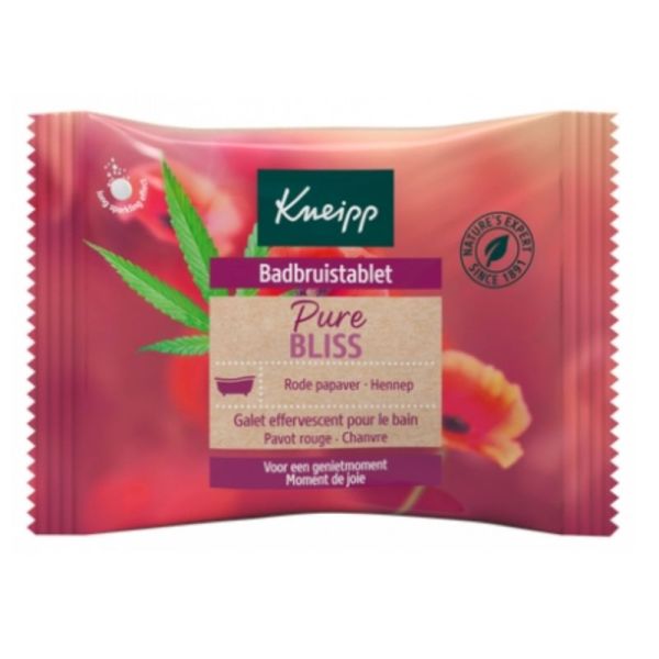 Kneipp Galet Effervescent Pure Bliss pour le Bain Pavot Rouge 80 g