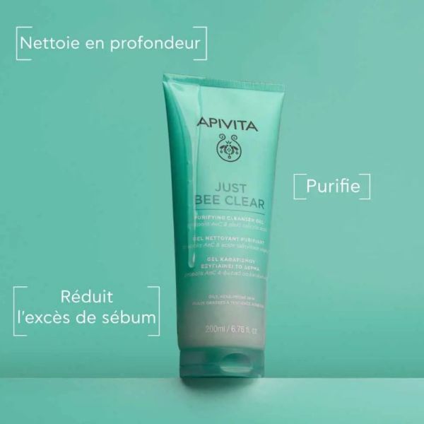 Apivita Just Bee Clear gel nettoyant purifiant 200ml