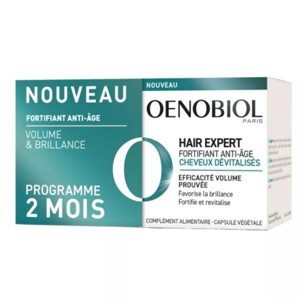 Oenobiol Hair Expert fortifiant anti-âge cheveux dévitalisés 2x30 capsules