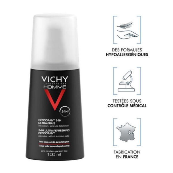 Vchy Homme déodorant ultra-frais 24h vaporisateur 100ml