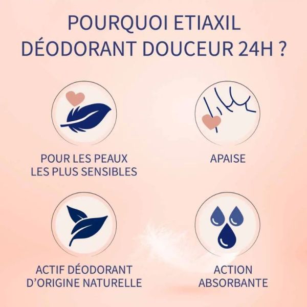 Etiaxil Déodorant stick douceur 24h peaux sensibles 40ml