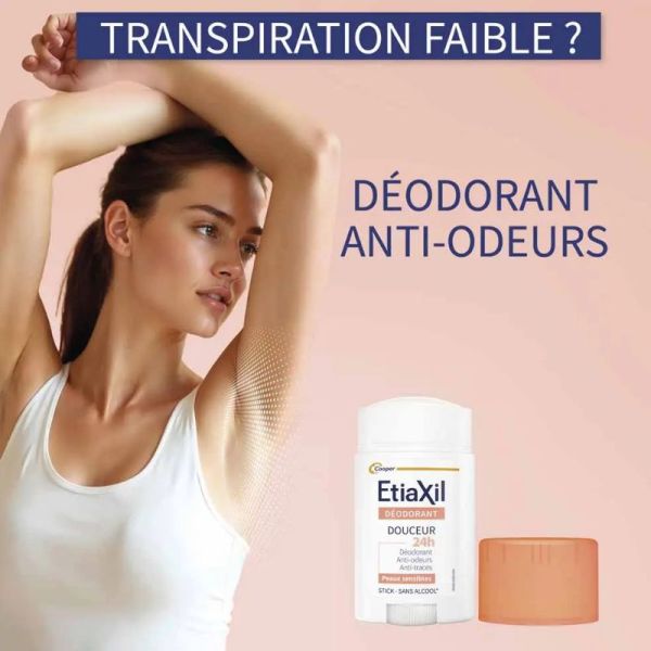 Etiaxil Déodorant stick douceur 24h peaux sensibles 40ml