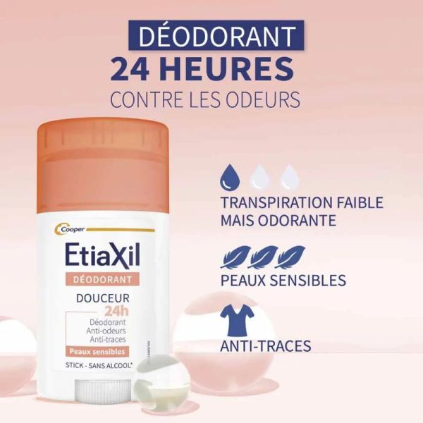 Etiaxil Déodorant stick douceur 24h peaux sensibles 40ml