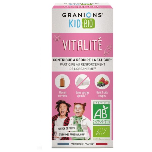 Granions Kid vitalité réduction de la fatigue sirop 125 ml