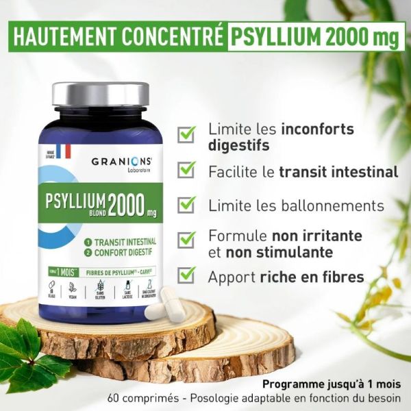 Granions Psyllium blond 2000 mg 60 gélules
