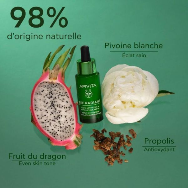 Apivita Bee radiant sérum activateur d'éclat anti-fatigue 30ml
