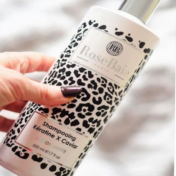 RoseBaie shampoing duo Caviar & Kératine anti-âge, réparation intense 500ml