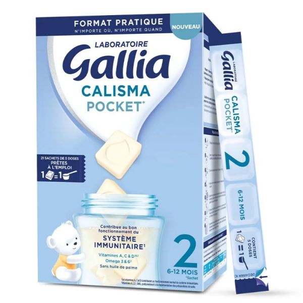 Gallia Calisma Pocket 2ème Age 6 à 12 Mois 21 Sachets de 5 Doses