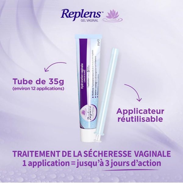 Replens gel vaginal sans hormones 35g