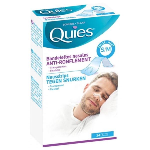 Quies anti ronflement 24 bandelettes nasale Taille S/M