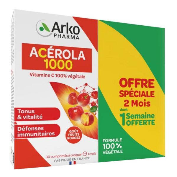Azinc Acérola 1000 vitamine C 2x30 comprimés