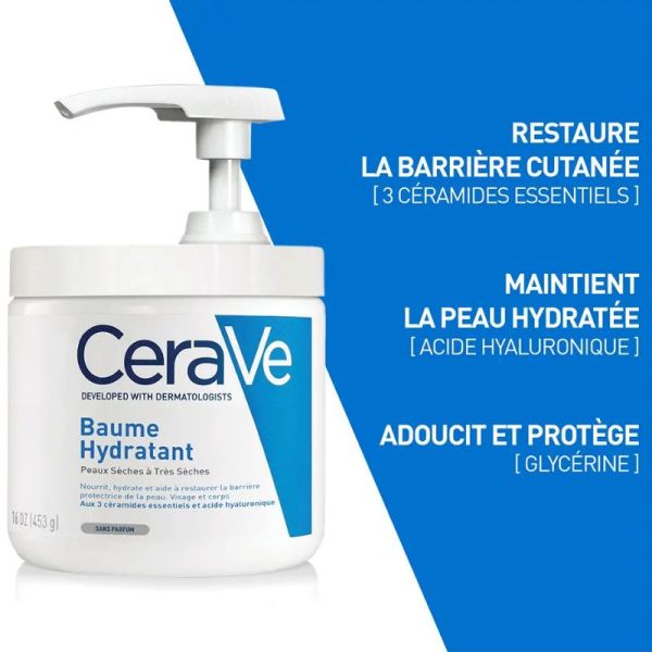 CeraVe baume hydratant sans parfum 454g